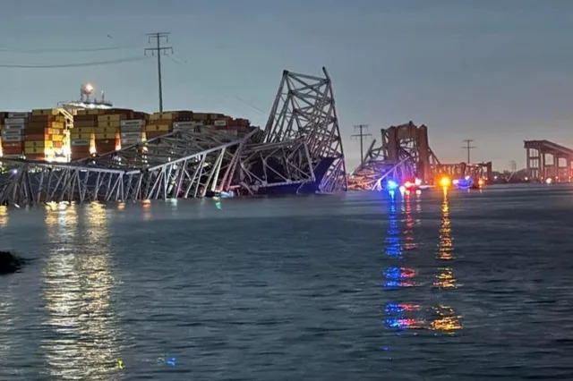 The Francis Scott Key Bridge, a major span over the Patapsco River in Baltimore, collapsed after it was struck by a Singapore-flagged container ship 'Dali'.