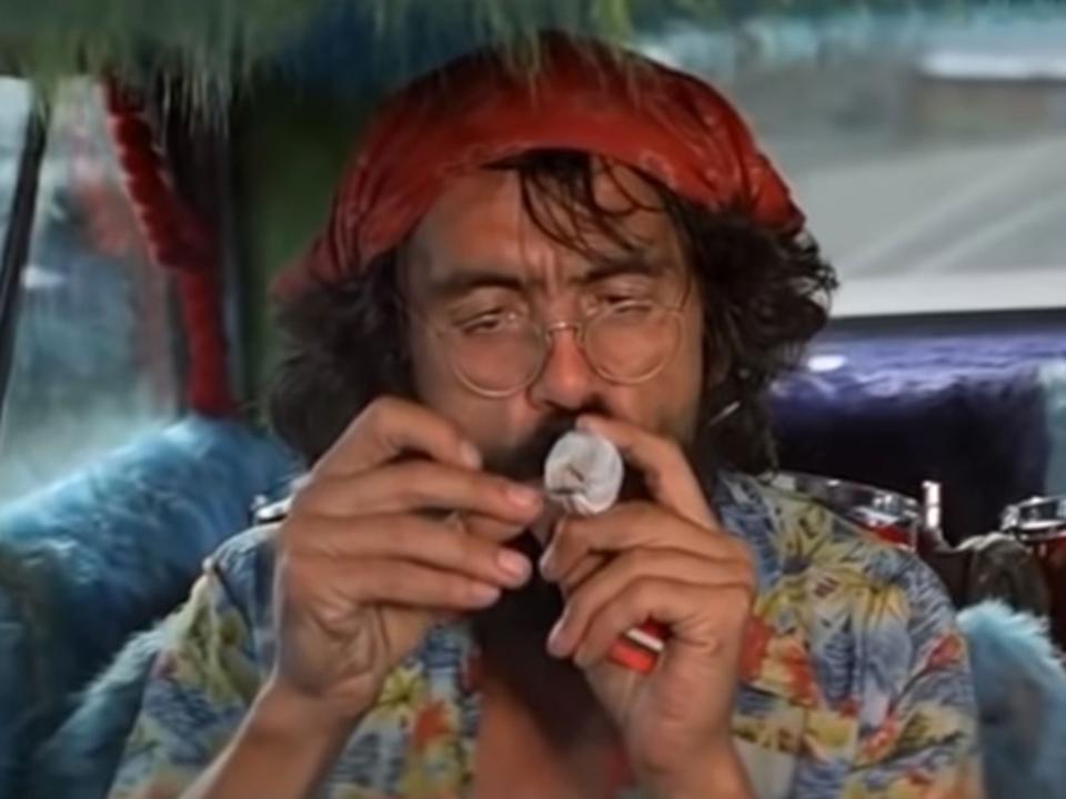 Tommy Chong lights up in the classic stoner comedy from the 1970s, Up in Smoke: Paramount Pictures/YouTube