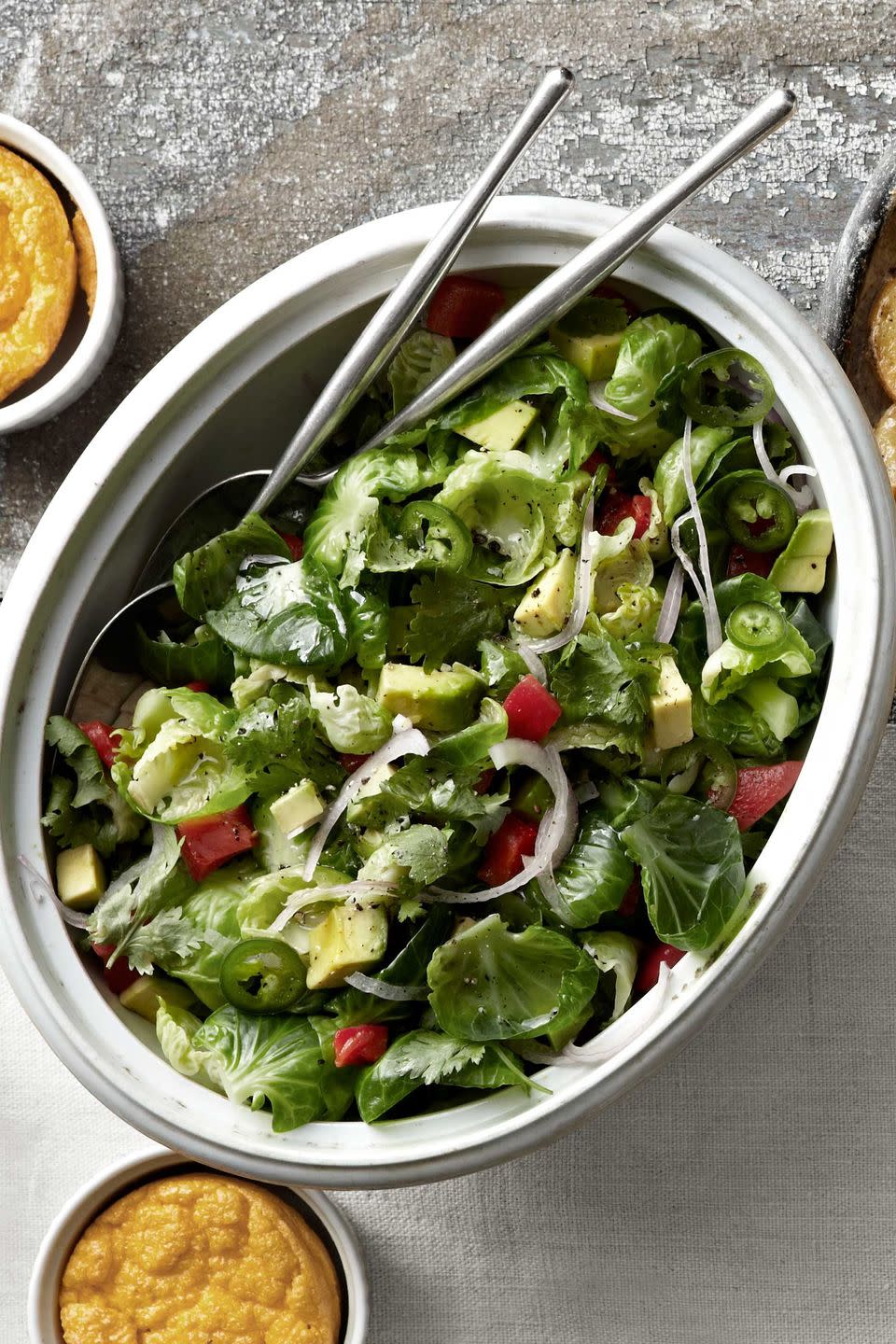 Brussels Sprouts, Red Pepper, and Avocado Salad