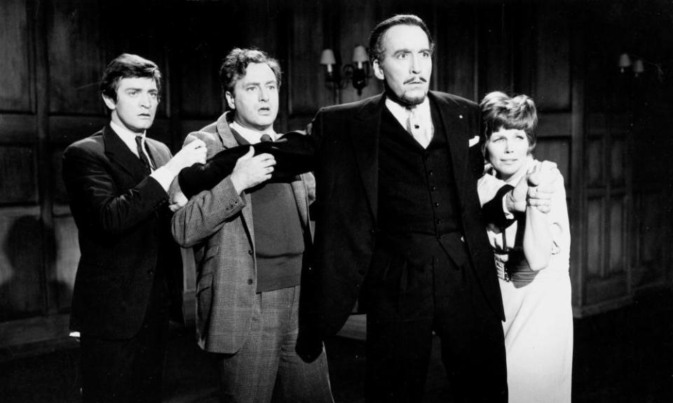 Patrick Mower, Paul Eddington, Christopher Lee and Sarah Lawson in The Devil Rides Out. Photograph: Ronald Grant Archive