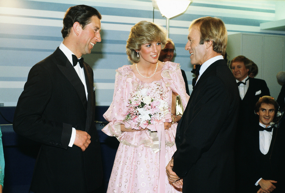 Paul Hogan with Charles and Diana.