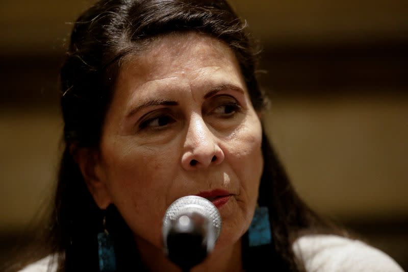 U.S. State Representatives and Senators, who are pro-abortion rights, attend a news conference in San Pedro Garza Garcia