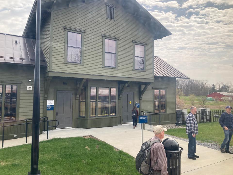 The Amtrak station in Vergennes as seen from the southbound train April 28, 2024.