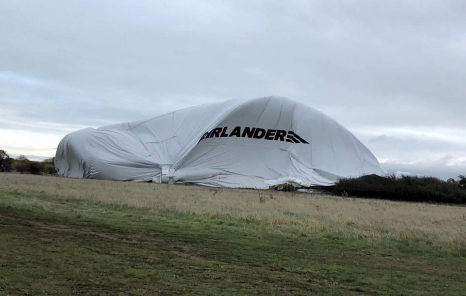 <em>Unlucky – it’s not the first time the Airlander’s first collision, after crashing in its second ever UK flight last year</em>