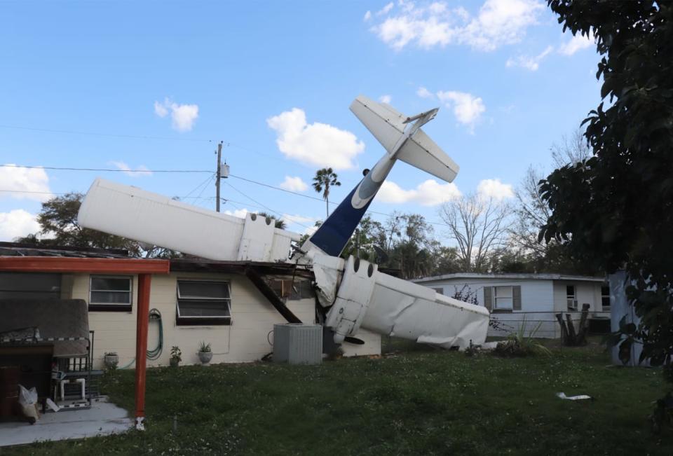 <div class="inline-image__caption"><p>View of the airplane in the house from the back of the house.</p></div> <div class="inline-image__credit">Polk County Sheriff’s</div>