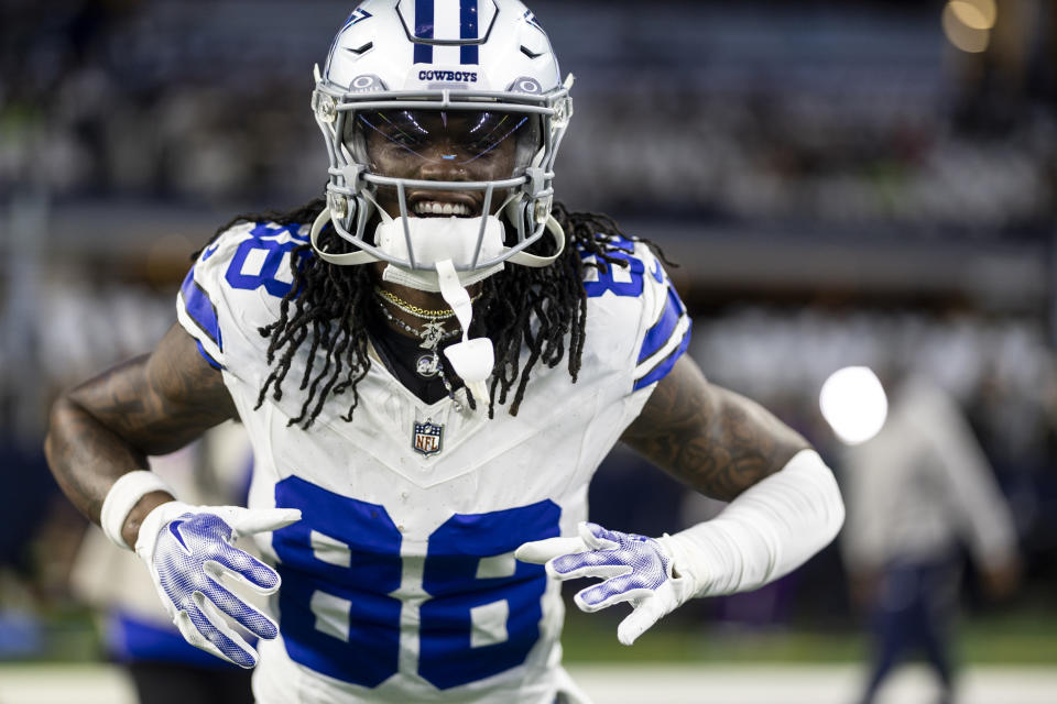 Cowboys stars CeeDee Lamb and Dak Prescott looked great in a big win over the Seahawks. (Photo by Michael Owens/Getty Images)