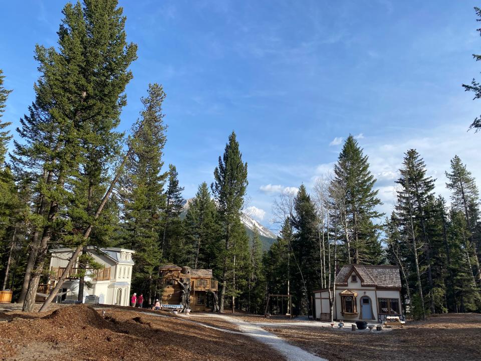 Wonder Way at Charmed Resorts: three tiny homes surrounded by trees