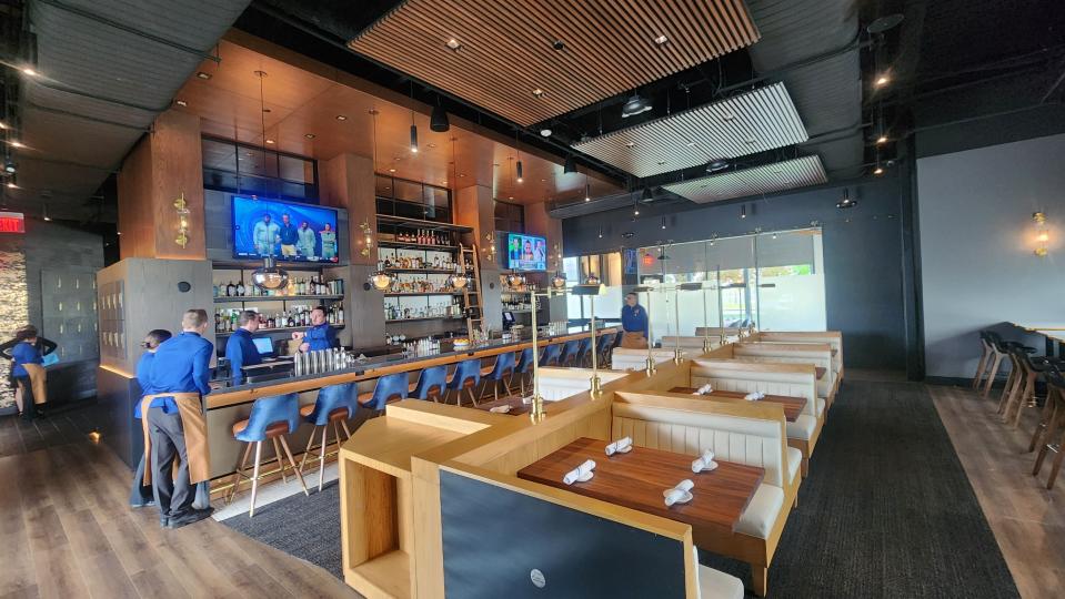 The lounge and bar at Prime & Providence, the new steakhouse from Dominic Iannerelli and Cory Gourley in West Des Moines.