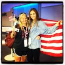 #USA fans Remi and Charann Claire before the women's team #gymnastics final.