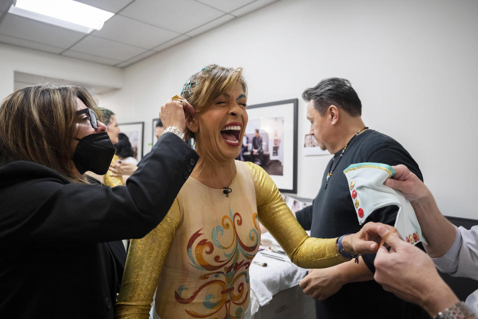 Behind the scenes getting ready for the Halloween 2022 reveal show.  (Nathan Congleton / TODAY)