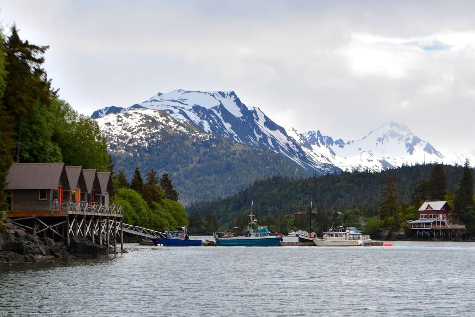 <p>This town, located 200 miles south of Anchorage, is known as the Halibut Fishing Capital of the World, <em>and</em> the City of Peonies. With awe-inspiring volcanoes and majestic mountains peppering the landscape, its spectacular views make it a snapshot-worthy destination. Be sure to stroll down Homer Spit, a popular strip for shops and restaurants like the <a href="https://www.lands-end-resort.com/dining/chartroom-restaurant" rel="nofollow noopener" target="_blank" data-ylk="slk:Chartroom;elm:context_link;itc:0;sec:content-canvas" class="link ">Chartroom</a>.</p>