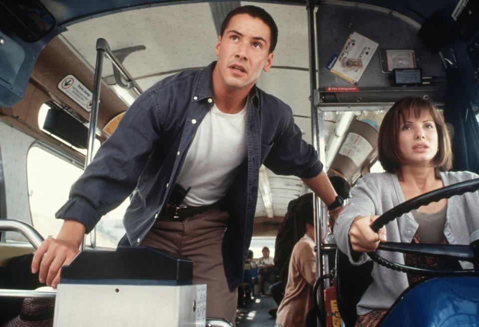 Keanu Reeves and Sandra Bullock in 1994's <em>Speed</em>