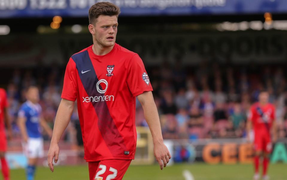 Reece Thompson playing for his former club York City in 2015 - Simon Davies/Prosports/Shutterstock