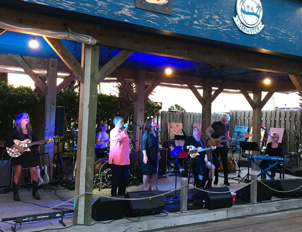 Wilmington band The Hot Flashes playing a gig at the Seawitch Cafe & Tiki Bar in Carolina Beach.