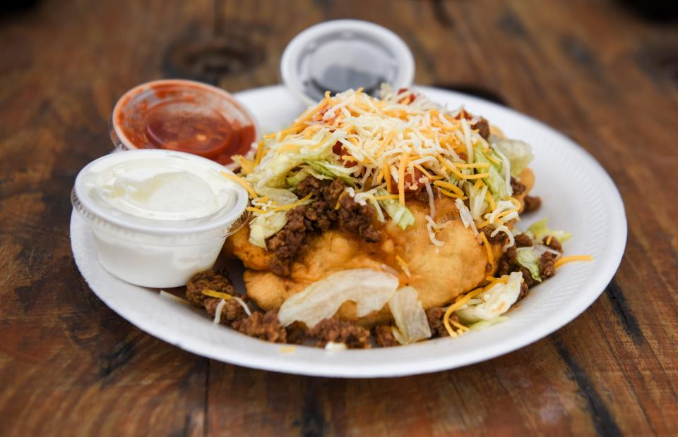 Watecha Bowl's Indian taco is seen on Monday, April 6, 2020 in Sioux Falls, S.D. 