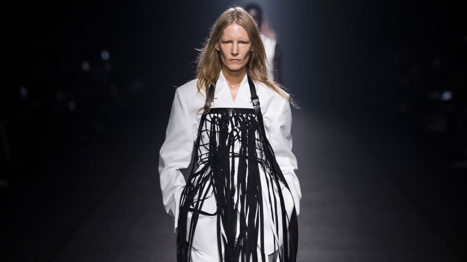 Stefano Gallici showed his first collection for storied Belgian fashion house Ann Demeulemeester, in keeping with its edgy, understated aesthetic. - Valerio Mezzanotti/Courtesy Ann Valerio Mezzanotti