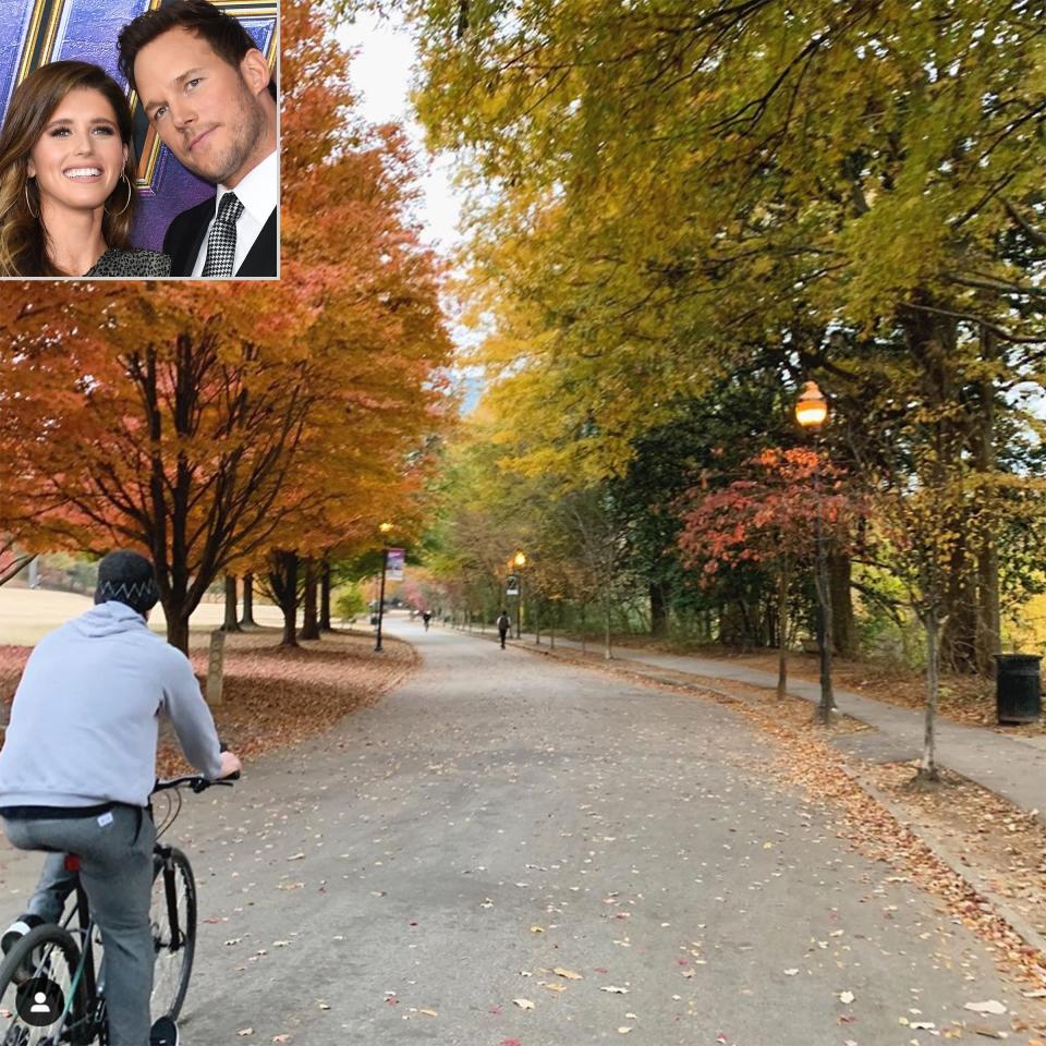 Katherine Schwarzenegger & Chris Pratt Spread the Love on a Bike Ride