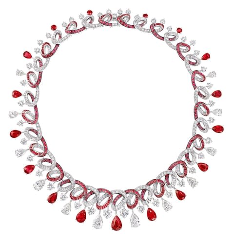 Graff ruby and diamond necklace