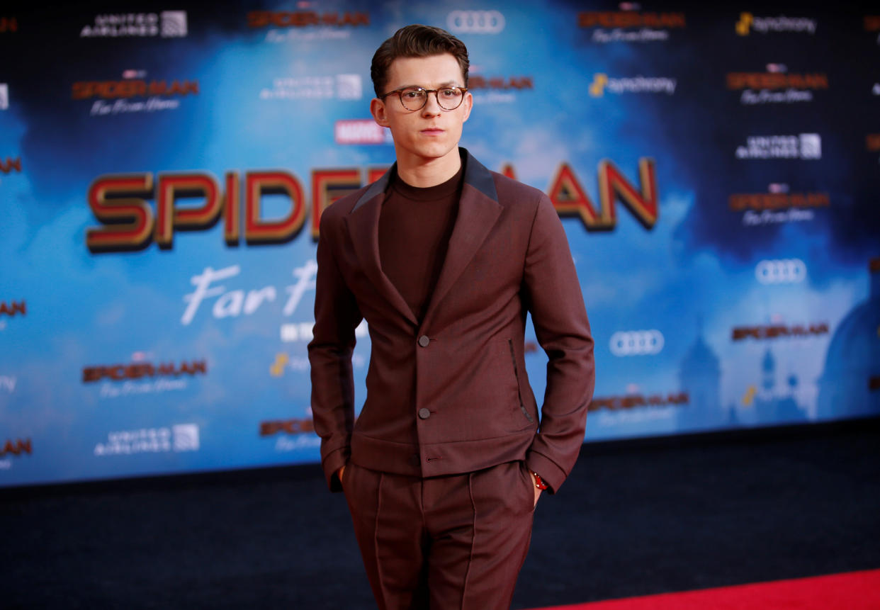 Actor Tom Holland poses at the World Premiere of Marvel Studios' "Spider-man: Far From Home" in Los Angeles, California, U.S., June 26, 2019. REUTERS/Danny Moloshok