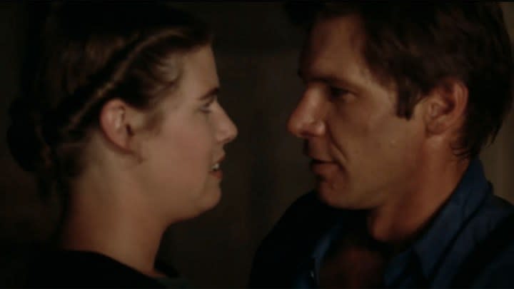 Kelly McGillis and Harrison Ford in Witness.