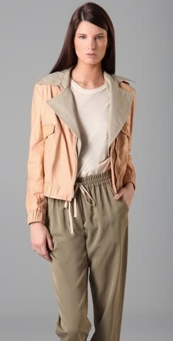 3.1 Phillip Lim Leather Bomber Jacket with Trompe l'Oeil Collar, $695, at Shopbop