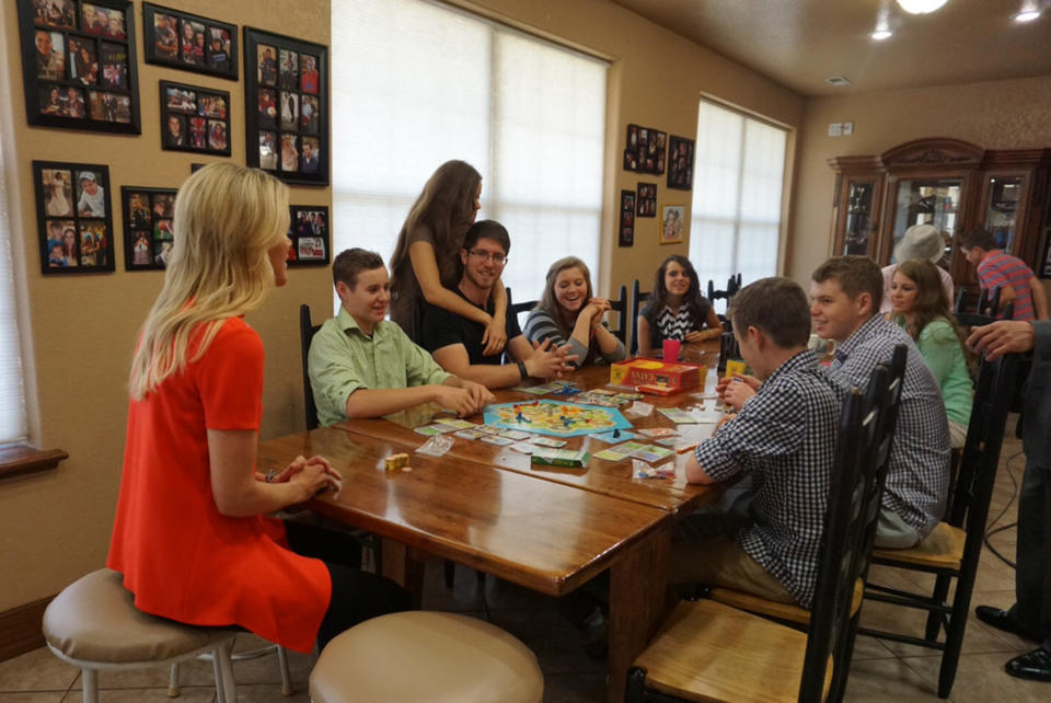 TONTITOWN, ARKANSAS - JUNE 03:  In this handout image provided by FOX News Channel, FOX News ChannelÂs Megyn Kelly sits down with the Duggar children of the TLC program '19 Kids and Counting'   at their home in Tontitown, Arkansas.  The interview will air tonight during FOX News ChannelÂs 'The Kelly File' at 9PM/ET.  (Photo by FOX News Channel via Getty Images)