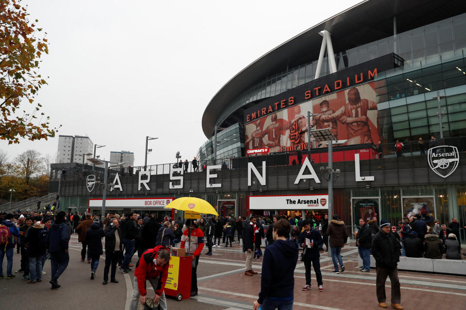<p>The excitement builds outside the Emirates</p>