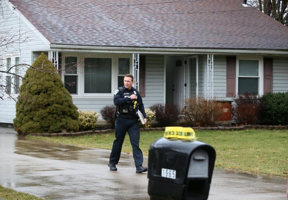 Akron police respond to a stabbing at a home in the 1900 block of Scudder Drive on March 3, 2020.