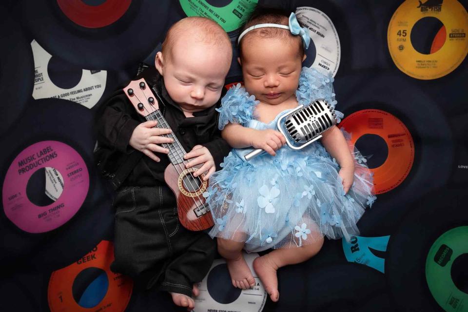 <p>Chantel Miller Photography</p> Baby Johnny Cash (left), baby June Carter