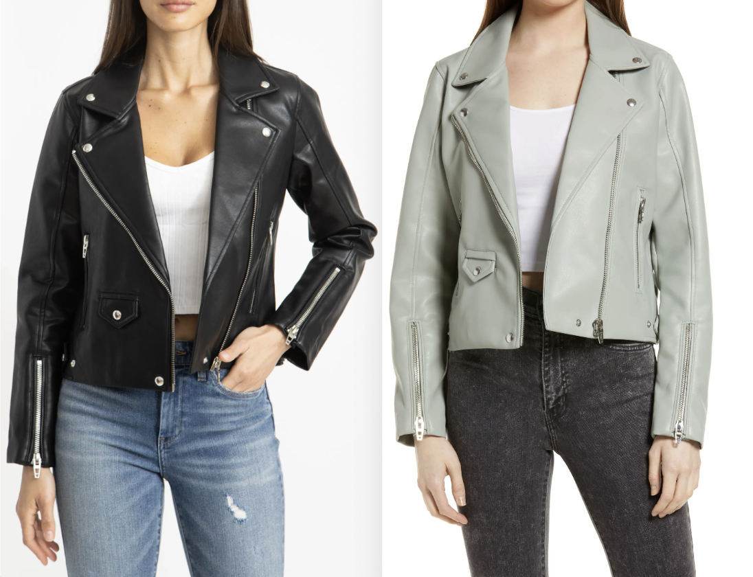 Shoppers are loving this ‘stylish’ faux leather moto jacket, saying it goes with everything. (Photo via Nordstrom)