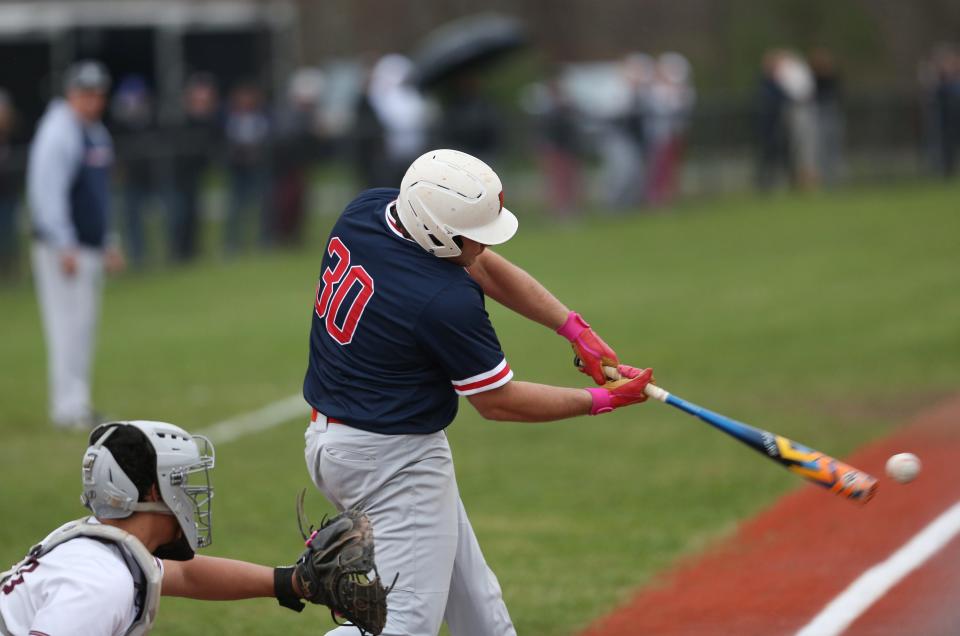 Roy C. Ketcham's Jason Due at bat during a game versus Arlington on April 17, 2024.