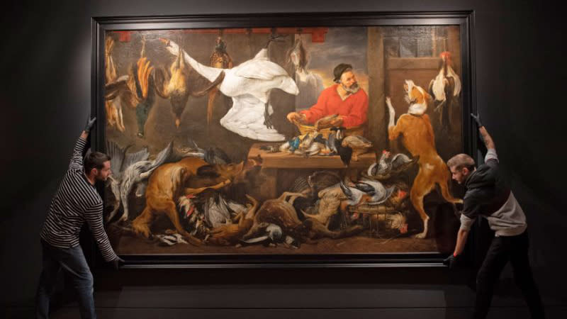 17th century Fowl Market painting 