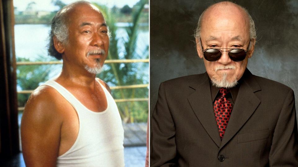 Pat Morita then and now split