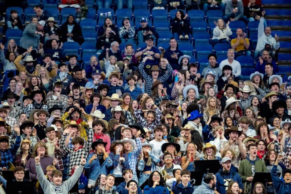 Elizabethtown fans cheer on their Panthers during Wednesday’s first-round win in Rupp Arena.