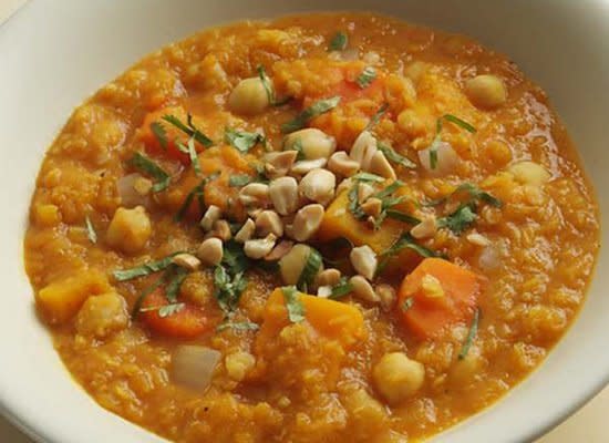 <strong>Get the <a href="http://www.huffingtonpost.com/2011/10/27/squash-chickpea--red-le_n_1049445.html" target="_hplink">Squash, Chickpea and Red Lentil Stew recipe</a></strong>    