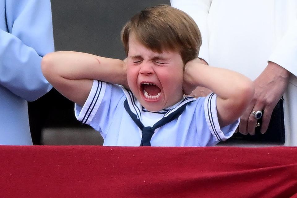 Prince Louis enjoys the Royal Armed Forces flypast (AFP via Getty Images)