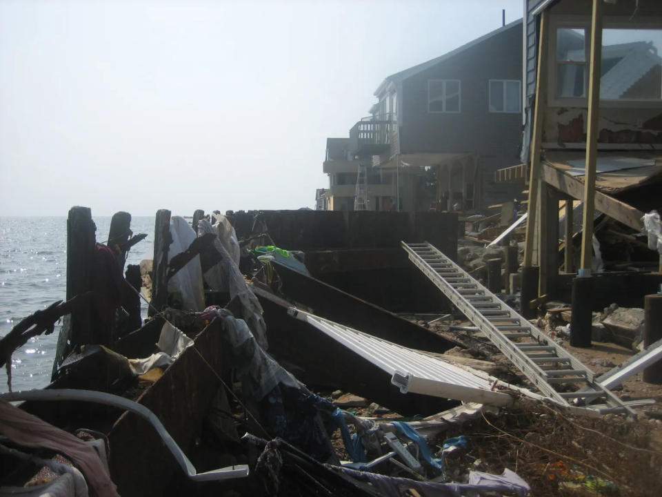  A home damaged in East Haven by tropical storm Irene in 2011. Under insurance standards in place today, hurricane deductibles would not have been activated during Irene. (Jan Ellen Spiegell/CT Mirror)