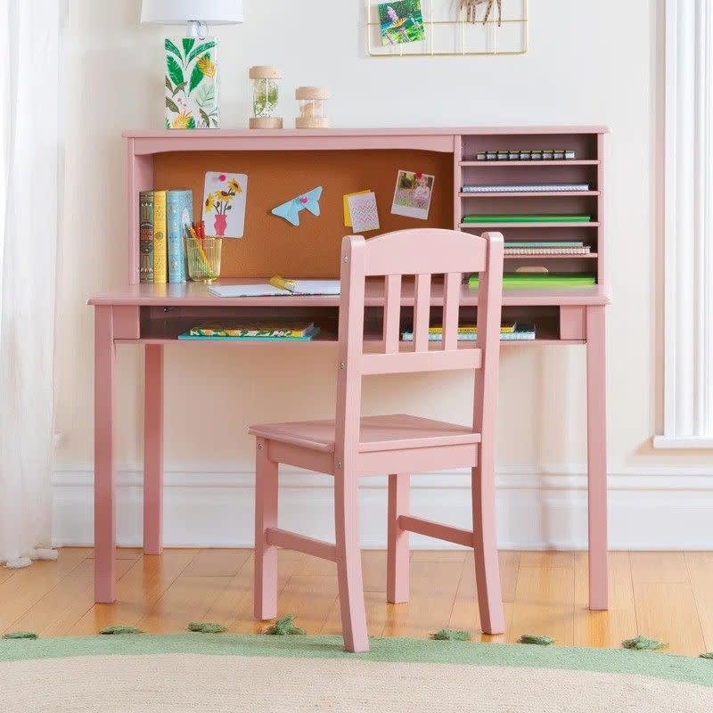 <p><a href="https://go.redirectingat.com?id=74968X1596630&url=https%3A%2F%2Fwww.wayfair.com%2F--%2Fpdp%2Fguidecraft--guidecraft-kids-media-desk-hutch-and-chair-set-g2764-l6164-w008703946.html&sref=https%3A%2F%2Fwww.bestproducts.com%2Fparenting%2Fkids%2Fg1312%2Fkids-desks-study-tables%2F" rel="nofollow noopener" target="_blank" data-ylk="slk:Shop Now;elm:context_link;itc:0;sec:content-canvas" class="link ">Shop Now</a></p><p>Kids Media Desk and Chair Set</p><p>wayfair.com</p><p>$279.95</p>