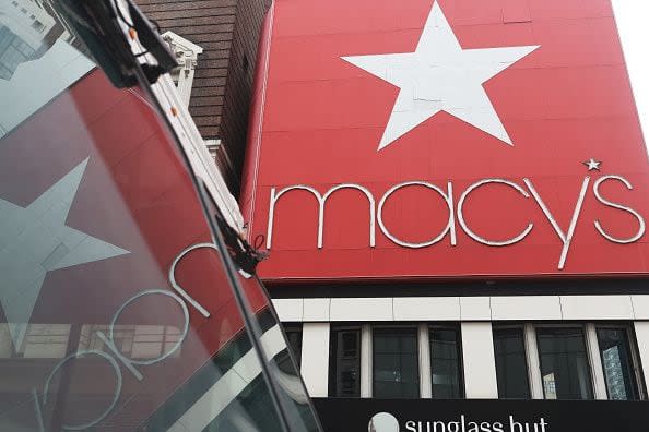 2023 The Macy's company signage is seen at the Herald Square store on March 02, 2023 in New York City. (Photo by Michael M. Santiago/Getty Images)