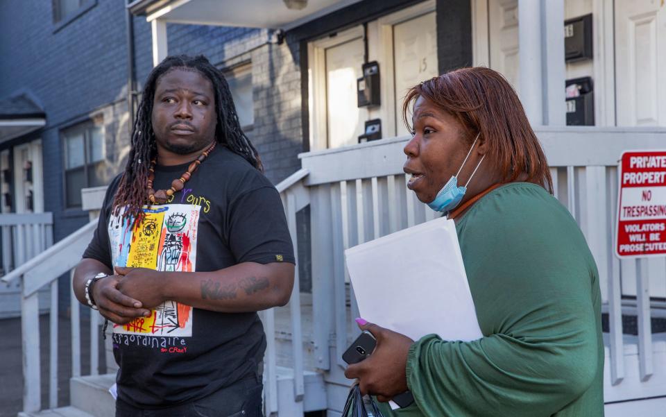 Felicia Simmons (right), President of the Monmouth/Ocean County National Action Network, said this is not the time to politicize women's bodies. She is shown in a file photo from April 20, 2021.