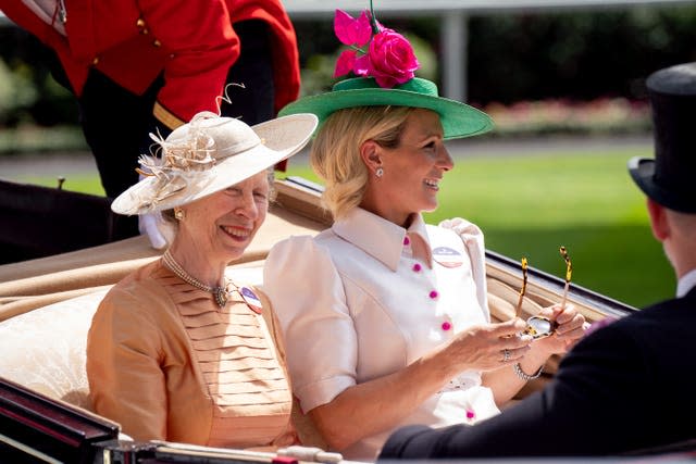 The Princess Royal and Zara Tindall in the royal procession 