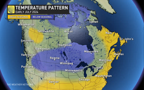 Temperature Pattern Early July 2024