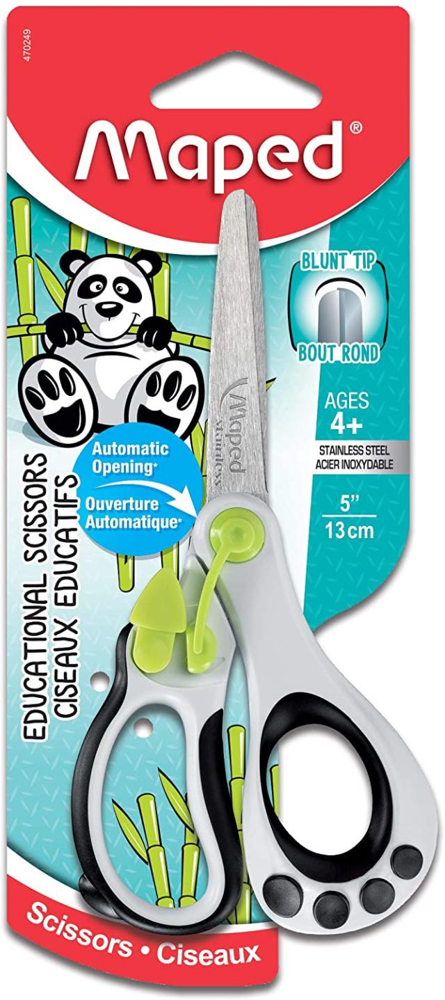 Kids Scissors Blue, Right and Left-Handed 5 Blunt Tip Sharp Stainless Steel Scissors, Childrens Safety Pair of Scissors Kindergarten Preschool and