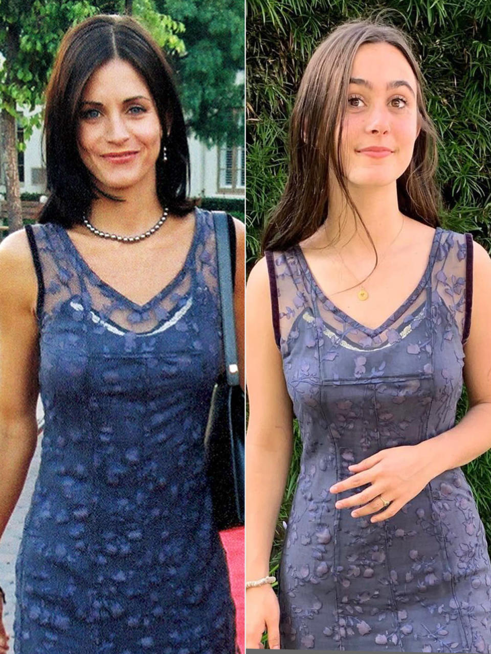 <p>It's rare to find a teenage girl who agrees to dress like their mom, but not when your mom is Courteney Cox!</p> <p>The actress posted a side-by-side picture on Instagram of her and Arquette sporting the same exact dress, 21 years apart.</p> <p><a href="https://people.com/style/courteney-cox-daughter-coco-wears-red-carpet-dress-21-years-ago/" rel="nofollow noopener" target="_blank" data-ylk="slk:Cox originally rocked the dress on the red carpet" class="link ">Cox originally rocked the dress on the red carpet</a> at the premiere of <em>Snake Eyes</em> in 1998 at the Paramount Theatre in Hollywood, California.</p>