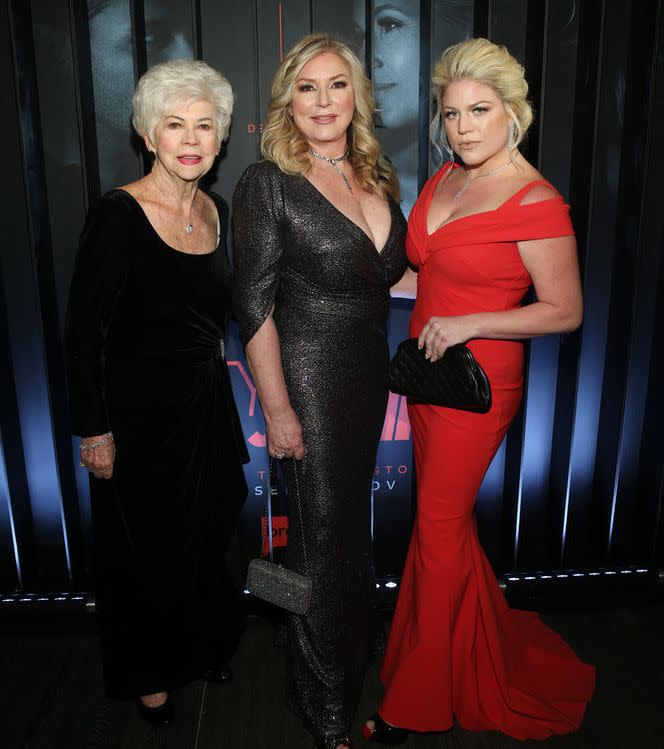 The real-life Arlane Hart, Debra Newell and Terra Newell at the "Dirty John" premiere. (Photo: Bravo)