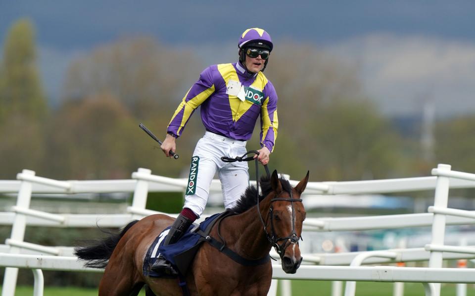 Gwennie May Boy ridden by Charlie Todd after winning the William Hill Handicap Hurdle