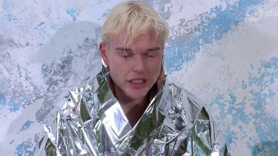 Jack Vidgen shiver in shock blanket on I'm a Celeb