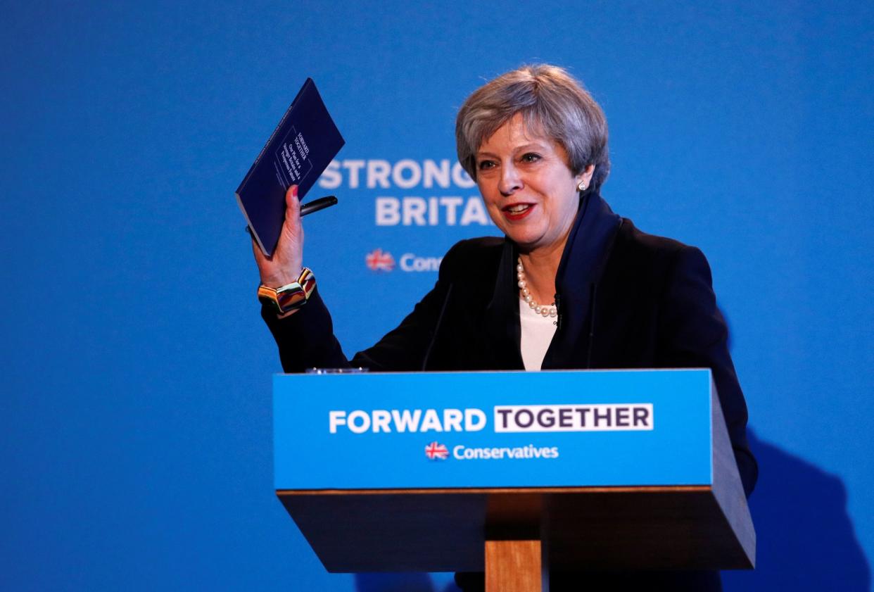 Theresa May has revealed the Conservative Manifesto (Getty)