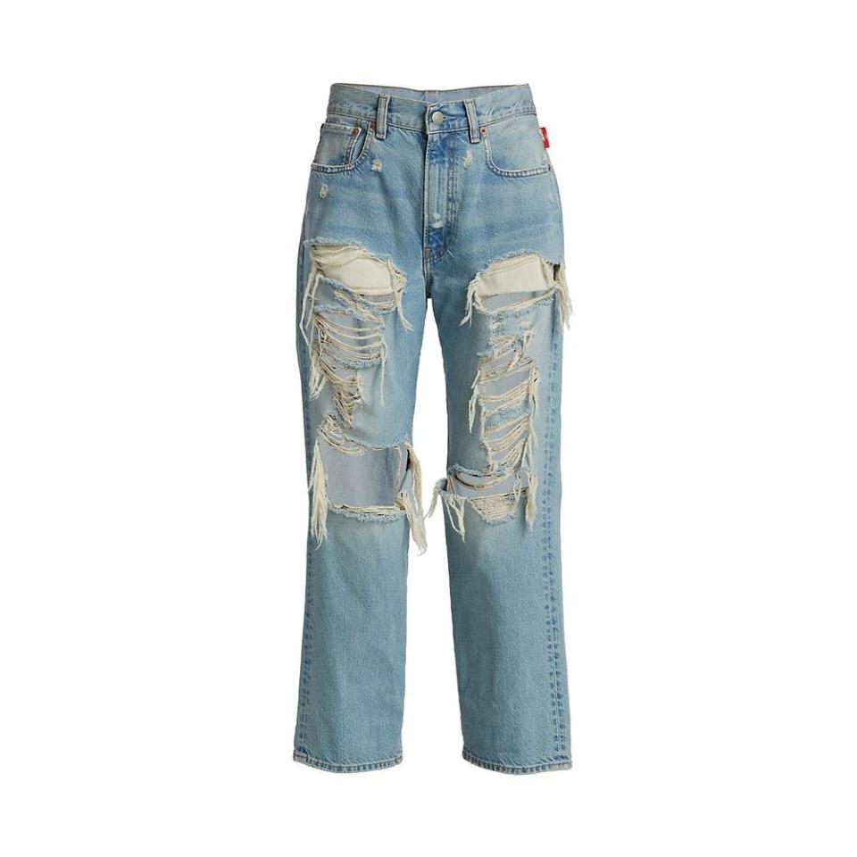 6) Distressed Mid-Rise Boyfriend Jeans