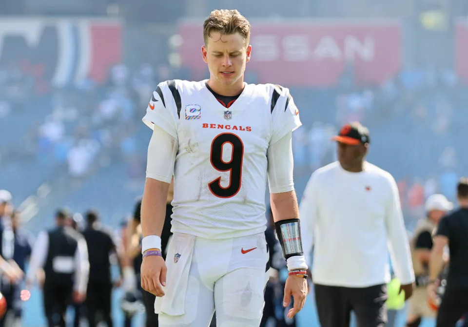 Joe Burrow has been severely limited by a calf injury. (Andy Lyons/Getty Images)